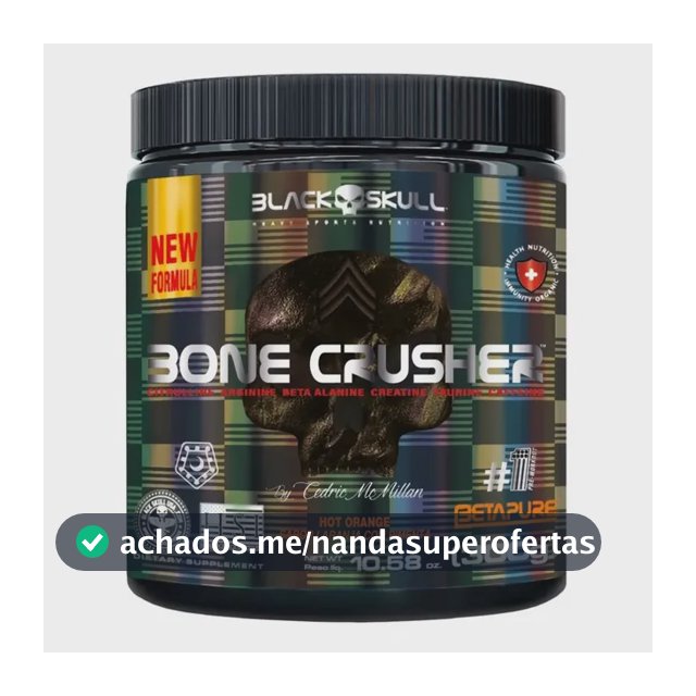 Pré-treino Bone Crusher Black Skull 300g - Hot Orange