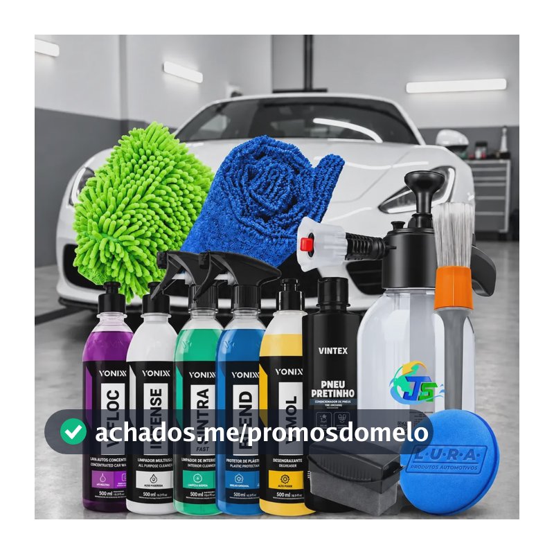 Kit Completo Lavar Carro Rapido Cera Pulverizador 2l Brilho Branco