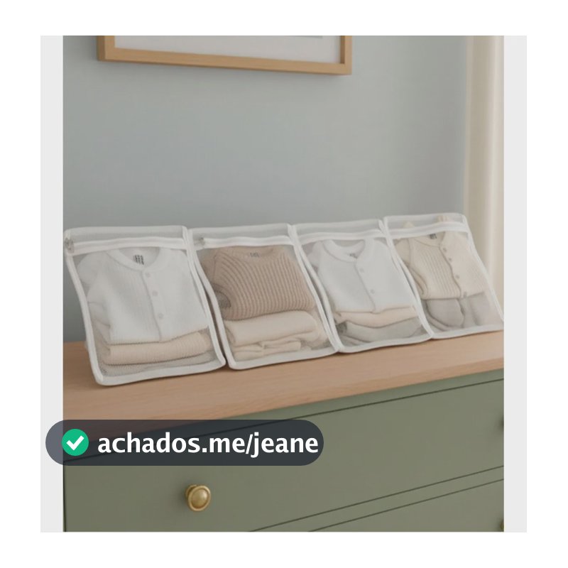 Saquinho Maternidade Kit C/ 4 Multiuso Organizador Plastico Branco