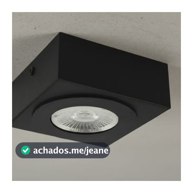 4x Spot Slim Sobrepor Teto Beiral 5w Preto Externo