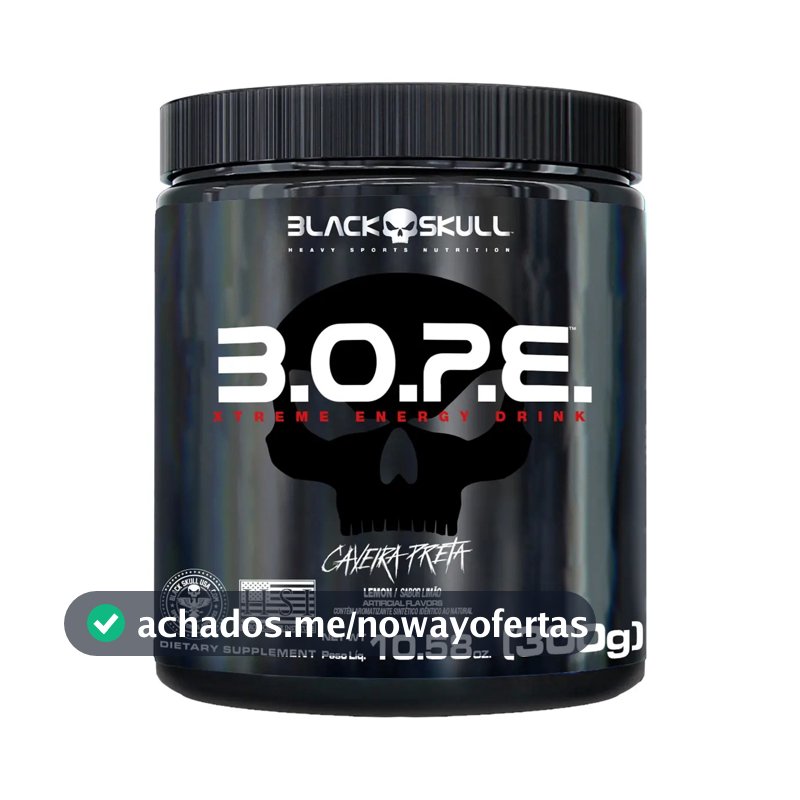 Black Skull Pré Treino B.O.P.E. Sabor Limão em pó x 300g
