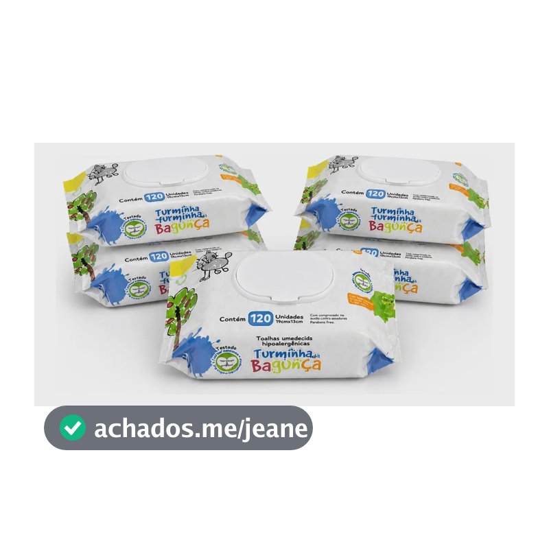 Kit 5 Pctes Toalhas Umedecidas Para Bebê Turminha 120 Folhas