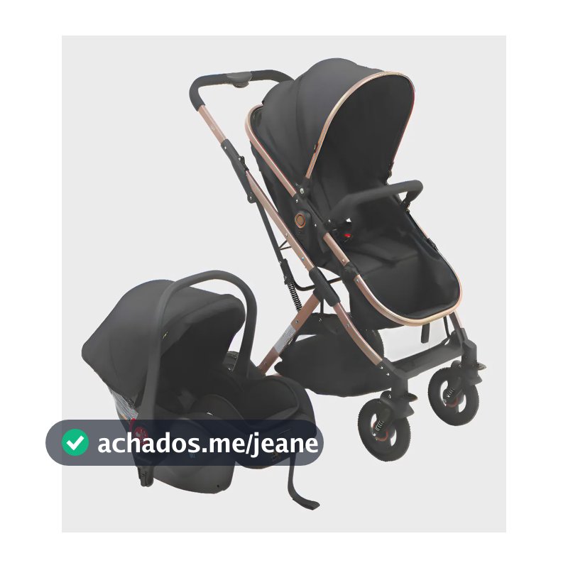 Carrinho C/bebê Conforto Reversível Elysian Maxi Baby - Preto