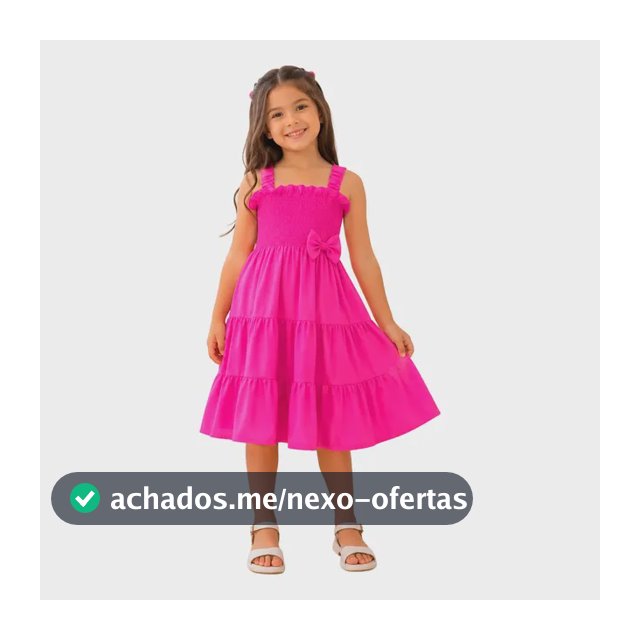 Vestido Infantil Midi Mr Modas Três Marias Com Laço