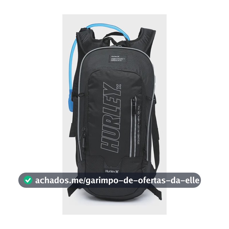 Hurley Mochila De Hidratação Esportiva 8L Cor Preto Reforçada