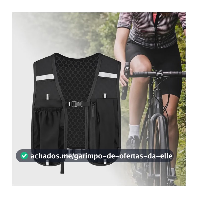 Colete Mochila Hidratação Para Corrida Porta Água Celular Preto