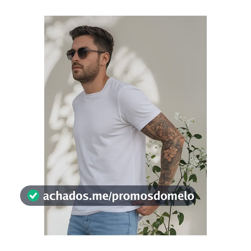 Camiseta Básica Masculina Algodão Slim Blusa Premium Lisa Branco M Liso