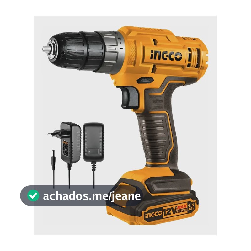 Parafusadeira Furadeira À Bateria 3/8 12v Ingco Ucdli1218-9 Laranja-claro 12v