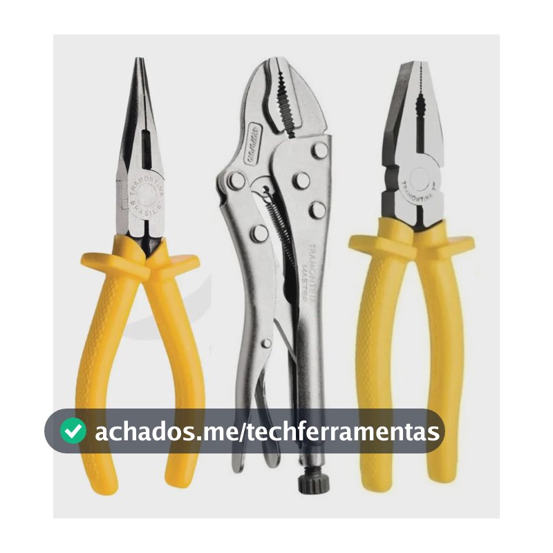 Kit Tramontina Alicate Universal + Alicate de Pressão Triangular + Alicate de Bico