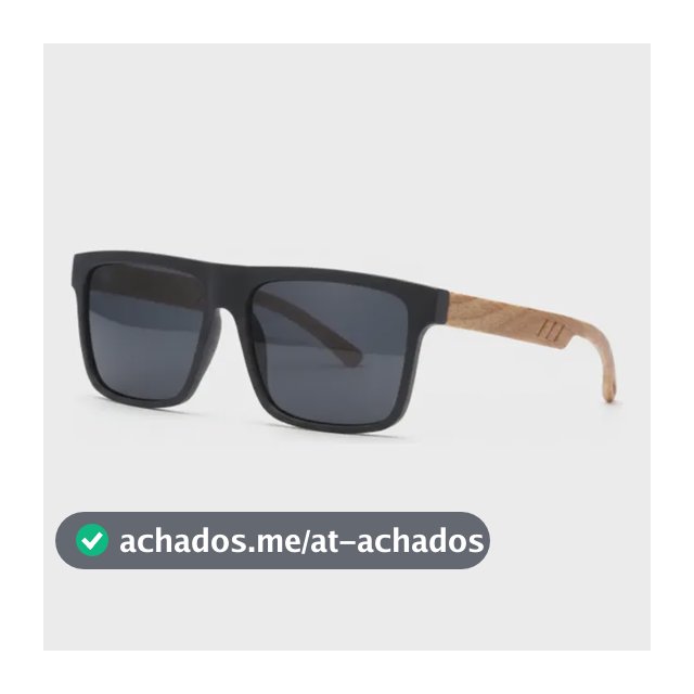 Óculos De Sol Quadrado Bambu Madeira Premium Original Uv400 Preto E Madeira