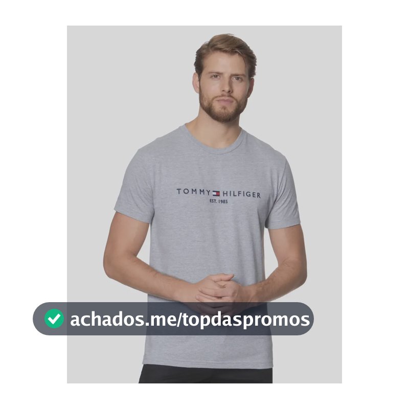 Camiseta Tommy Hilfiger Im Core Logo Light Grey Heather N/a Gg Liso