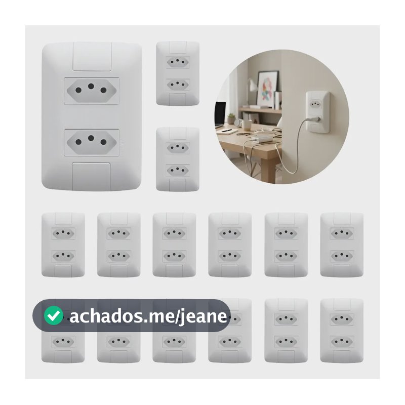 Kit 15 Tomada Dupla 10a 4x2 Embutir Aria Tramontina Branco Branco