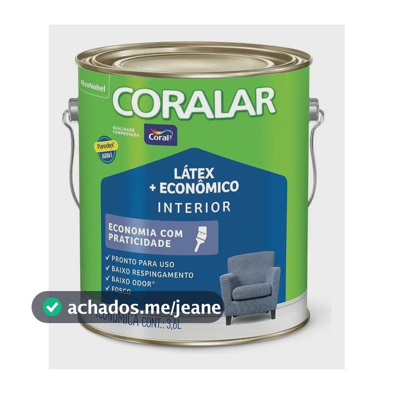Tinta Acrílica Coral 3.6L Branco Fosco Coralar Interior