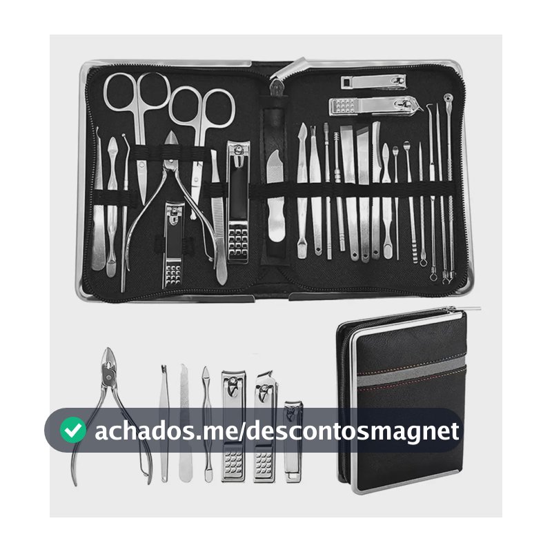 Kit Manicure Portátil Estojo 26pcs Conjunto Alicate Cortador