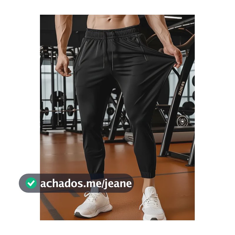 Calça Masculina Tactel Jogger Esportiva Academia Slim Treino Preto Tactel G 40/44