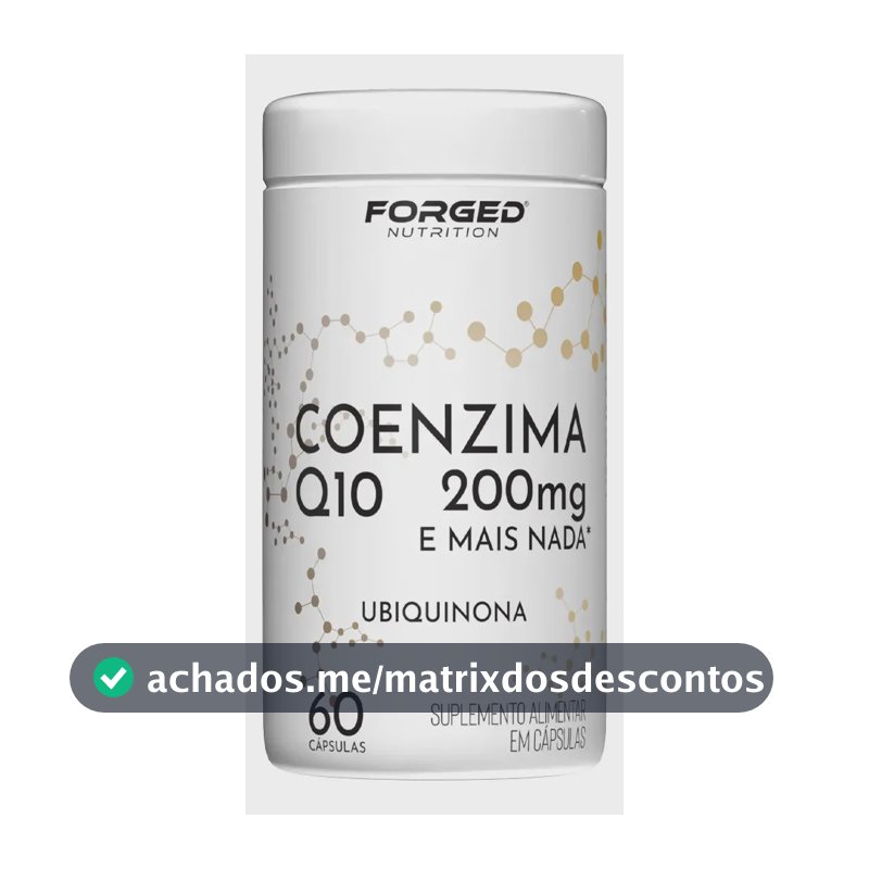 Coenzima Q10 200mg Pura Alta Concentração 60 Cápsulas - Forged Nutrition Sem Sabor