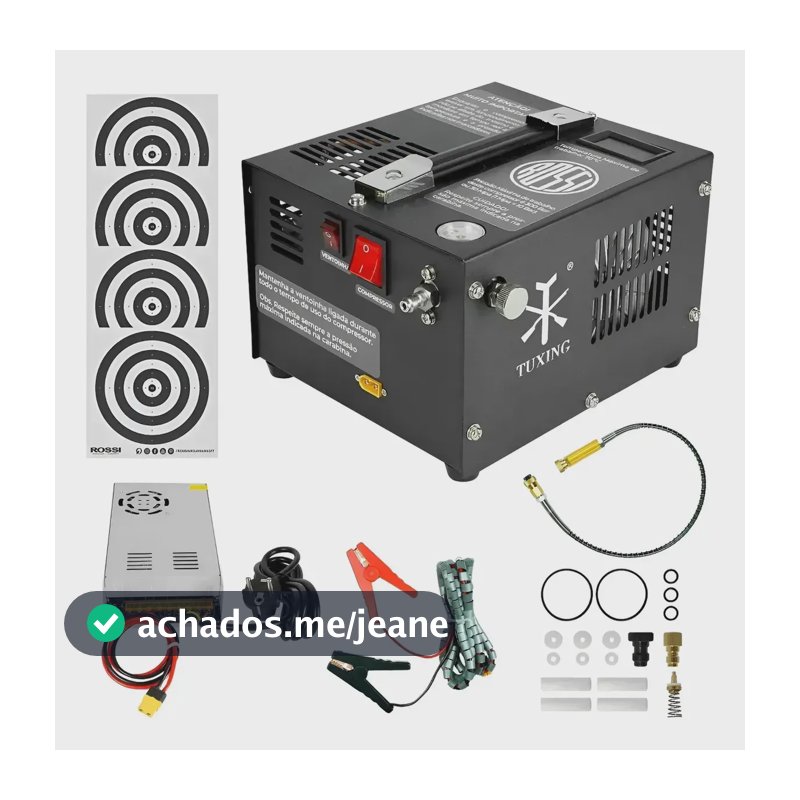 Compressor Portátil Para Carabinas Pcp Rossi/tuxing 300 Bar 127/220v