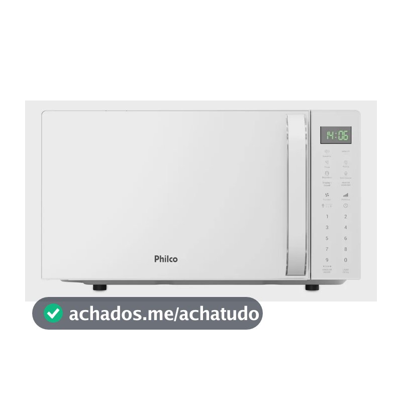 Micro-ondas Philco 20l Branco Pintura Limpa Fácil 1100w Pmo24b 127v
