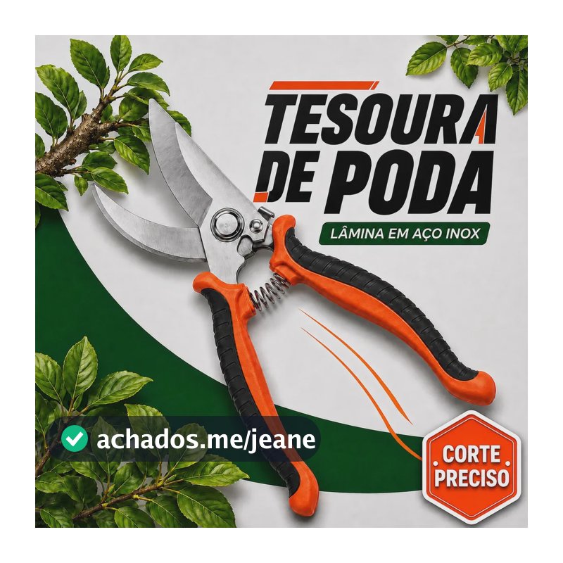 Tesoura De Poda Para Jardim Galhos Plantas Profissional Aço Inox Alicate Jardinagem Horta Pomar Flores Frutas Bonsai Suculentas Corte Bypass