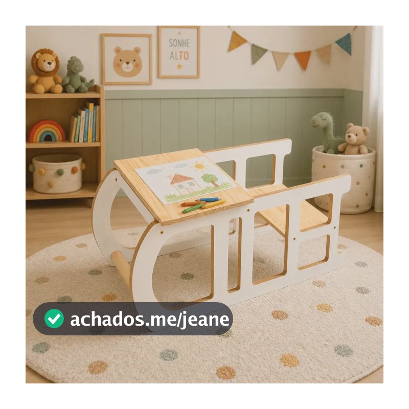 Torre de Aprendizagem Montessori 4 em 1 Infantil Ajustável, em MDF Branco