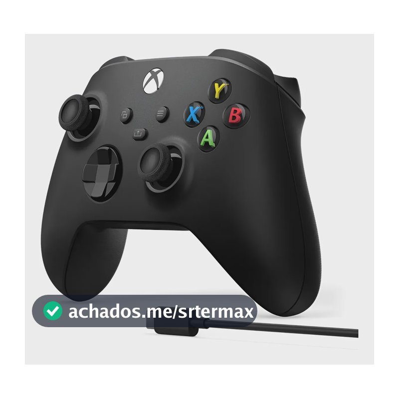 Controle Microsoft Xbox Sem Fio Carbon Black Preto