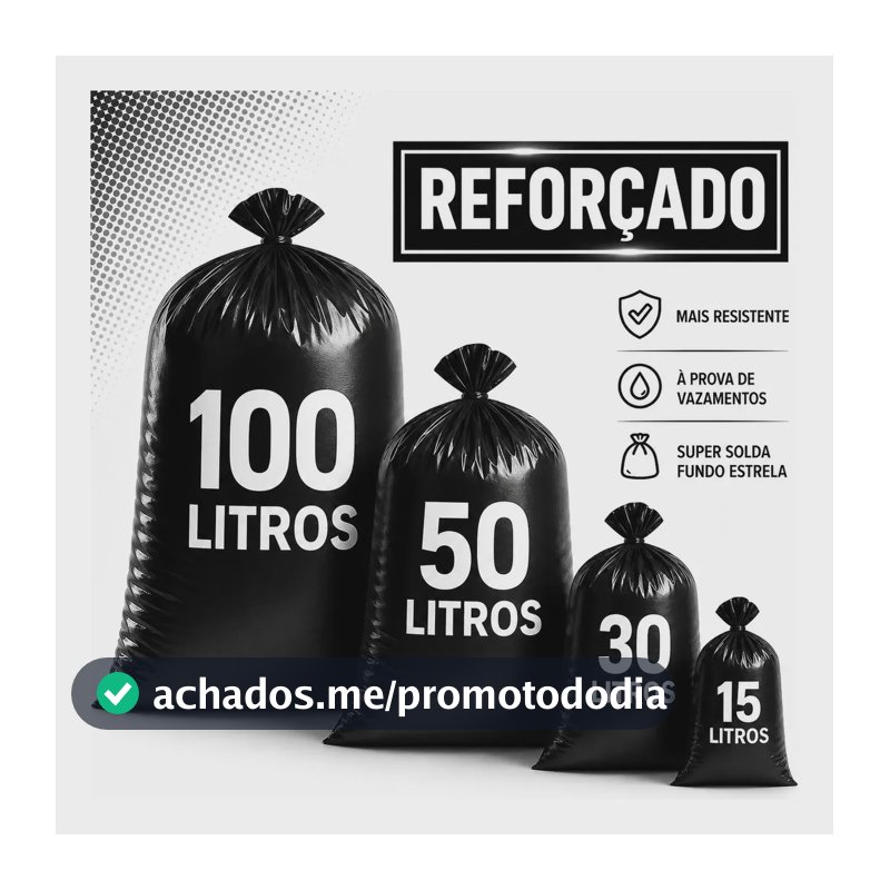 Saco De Lixo Preto Reforçado Resistente Uso Pesado Embalar
