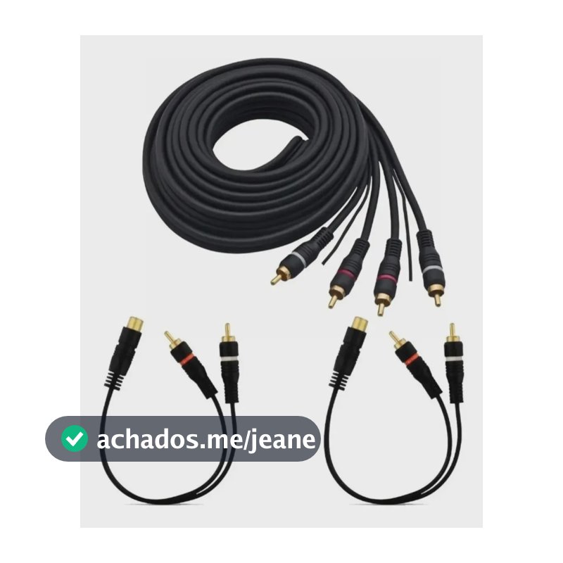 Kit Cabo Rca 5 Metros E 2 Y 2m/1f Para Módulo Amplificador