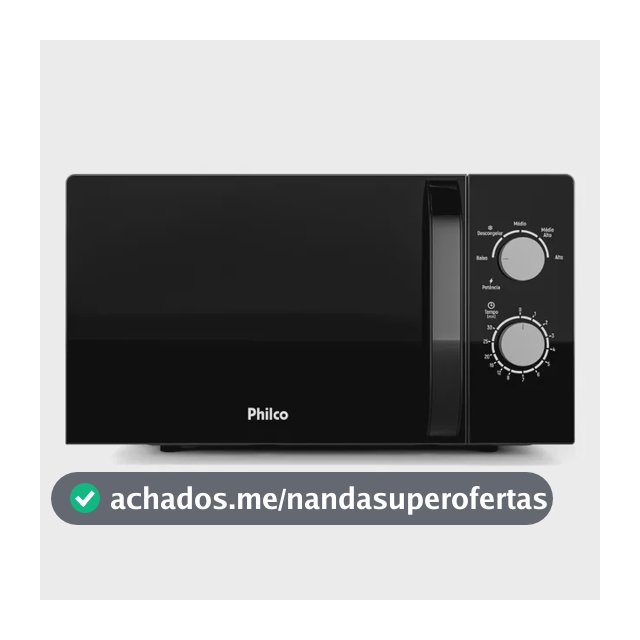 Micro-ondas Philco 20L Preto Painel Mecânico PMO23M