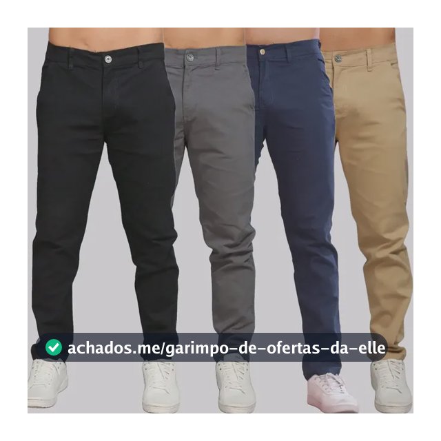 Kit 4 Calça Sarja Masculina Calca Masculino C/lycra Elastano