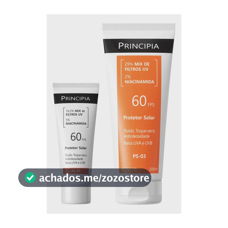 Principia Kit Proteção Facial Fps 60 Ps-01 + Corporal 60 Ps-03