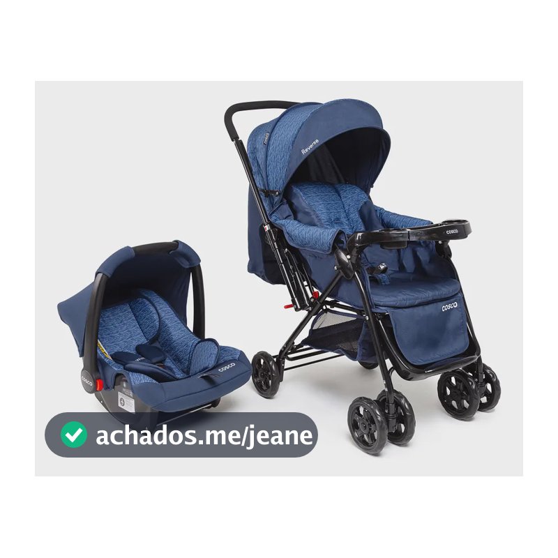 Travel System Cosco Kids, Reverse, 0 a 15kg, Azul Rajado