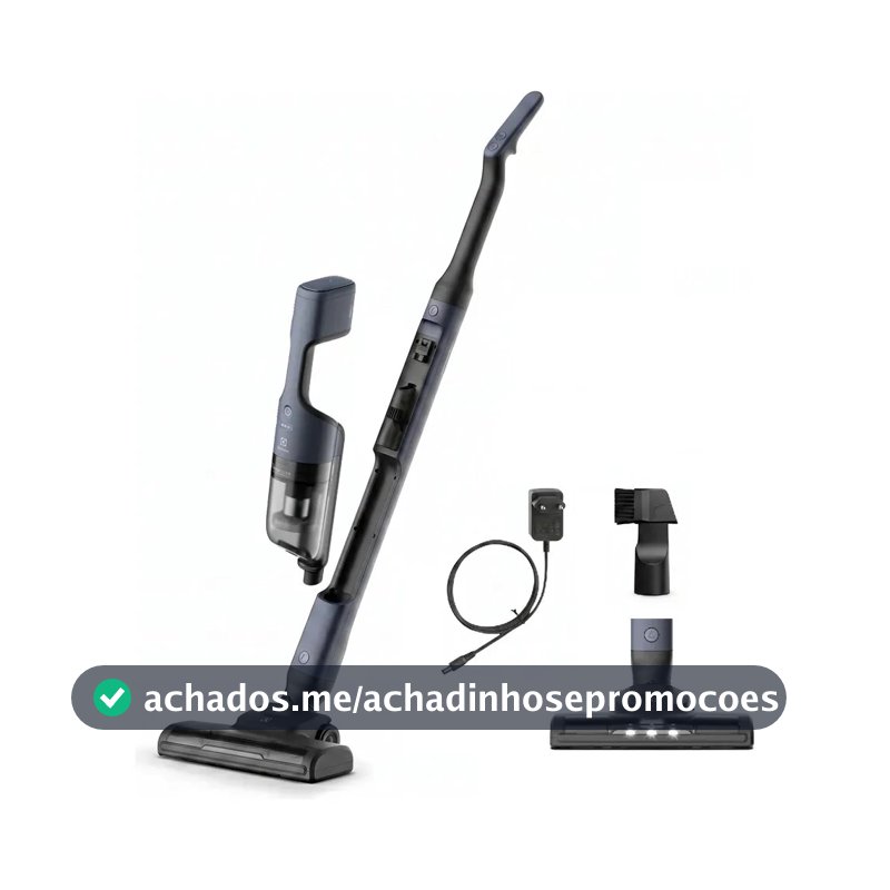 Aspirador de Pó Vertical Electrolux ERG019 sem fio Portátil bateria Ergorapido 2 em 1 luz frontal LED escova rotativa aspira escova capacidade 950ml Bivolt 30 min Azul