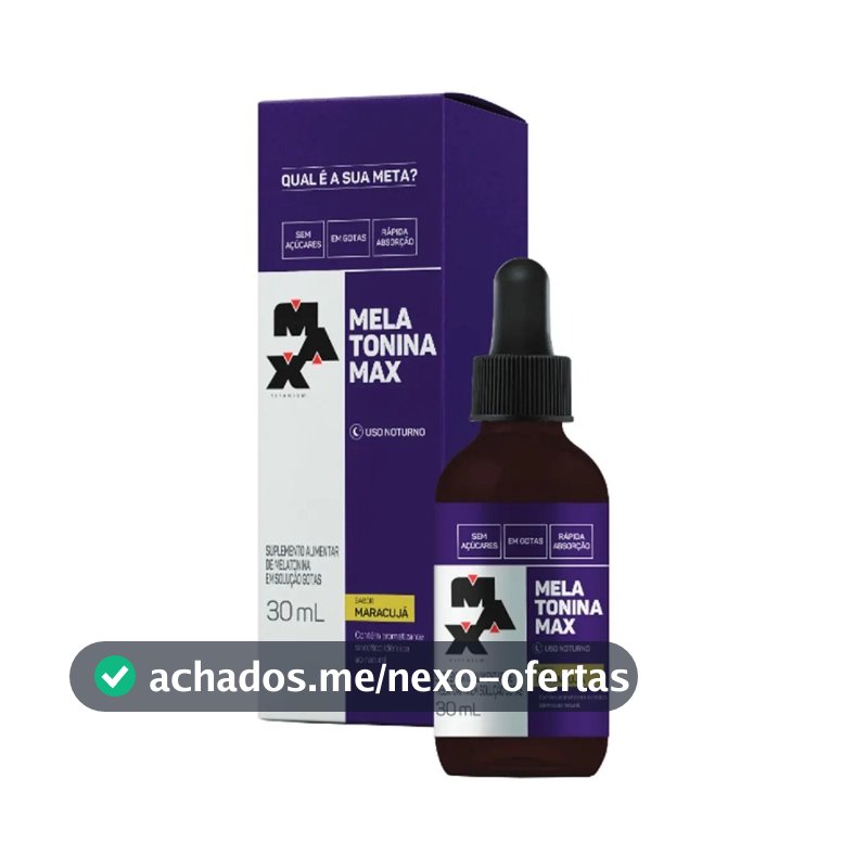 Melatonina 30ml Max Titanium 21mcg em Gotas Sabor Maracujá