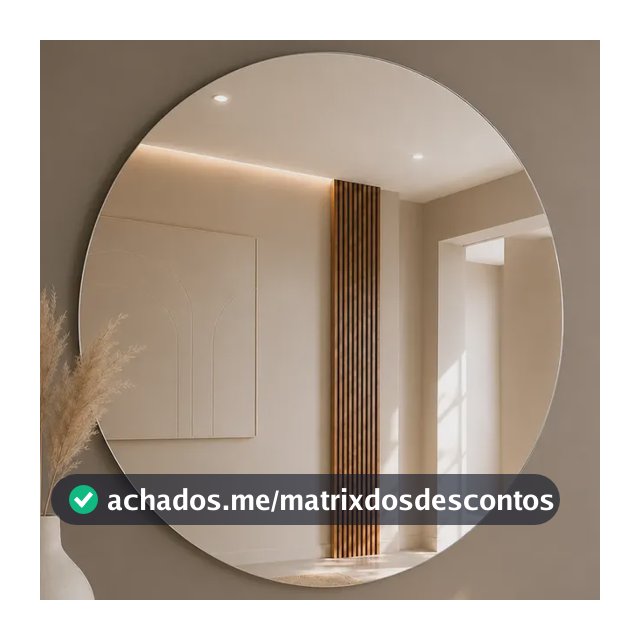 Espelho Redondo Lapidado Polido Luxo Orna Decorativo 30cm Fita Dupla Face