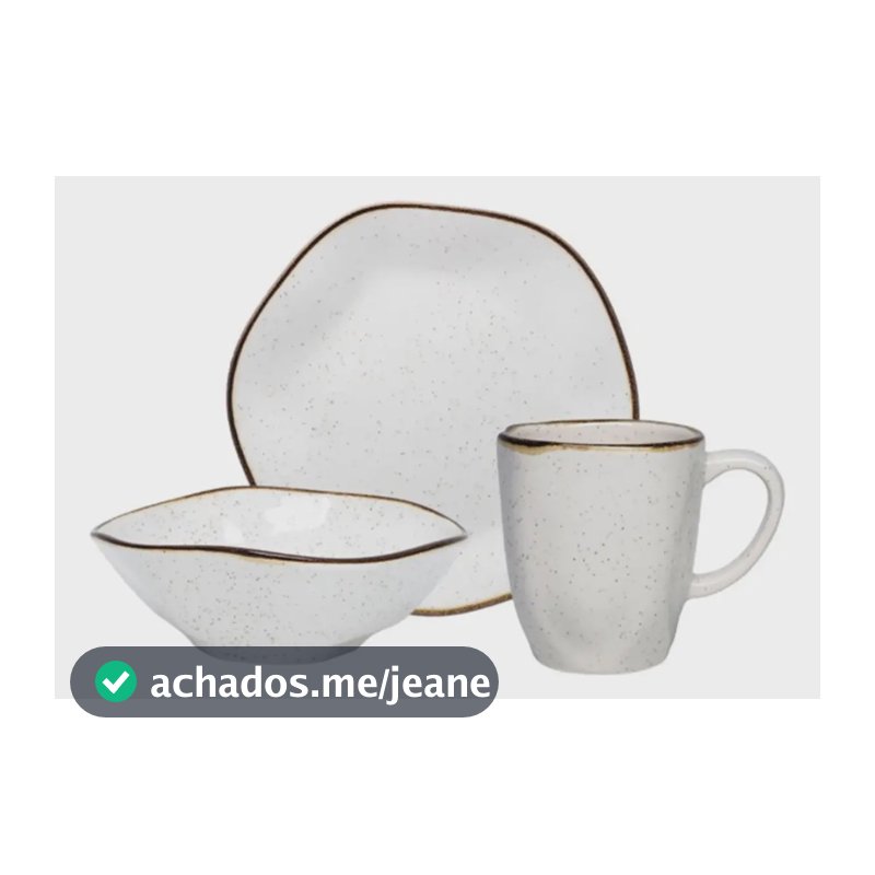 Conjunto Para Lanche 3 Peças Ryo Maresia - Oxford Branco Related Lisa