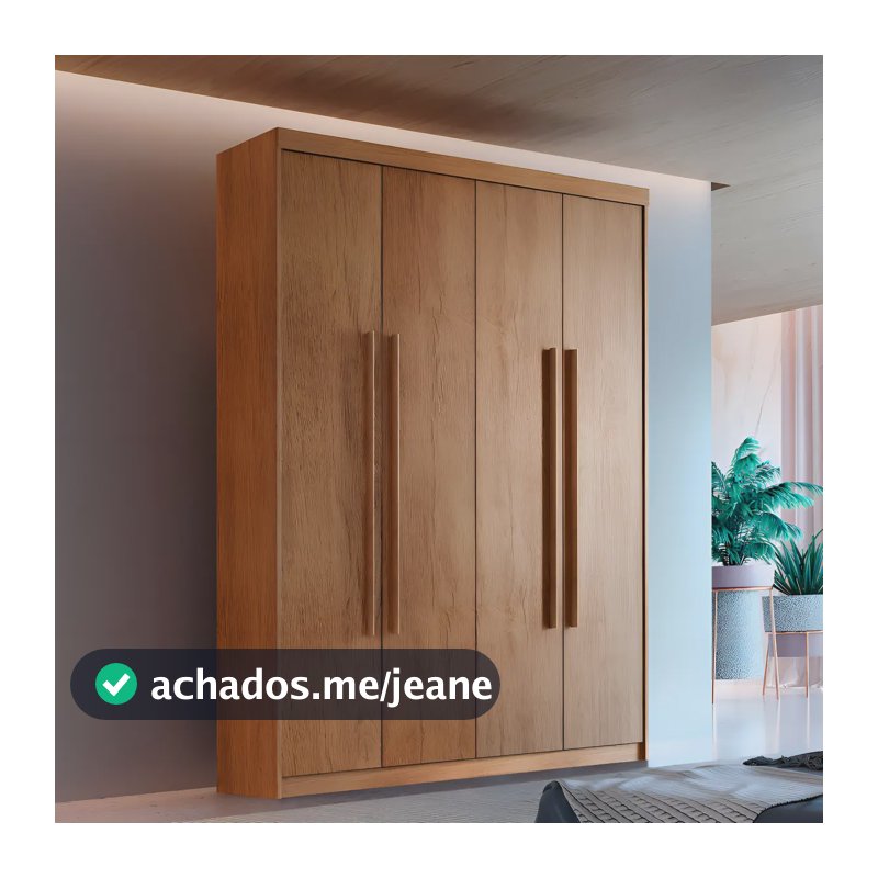 Guarda Roupa Solteiro Heros 4 Portas E 2 Gavetas Moderna Cor Marrom