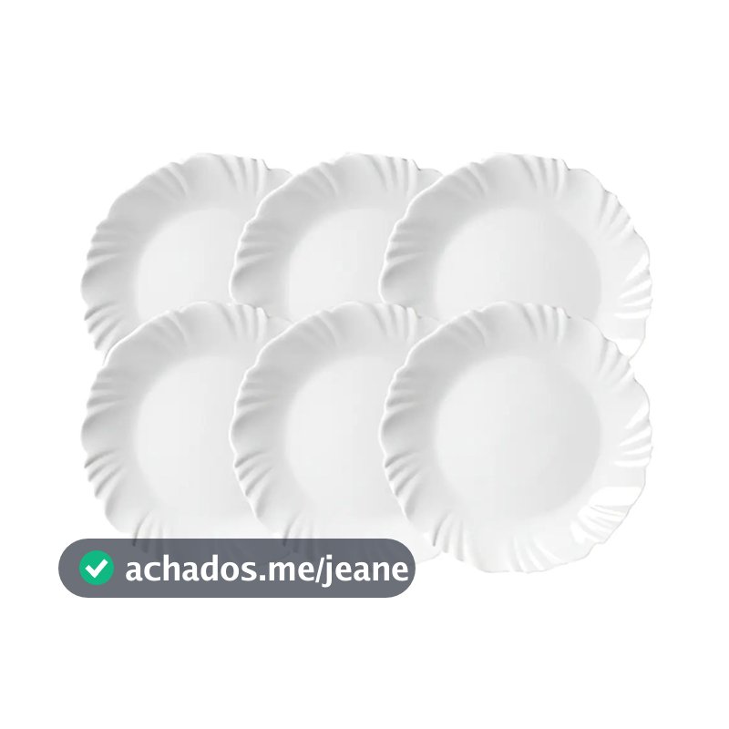 Kit 6 Pratos De Sobremesa Duralex Opaline Pétala 5344 - 164