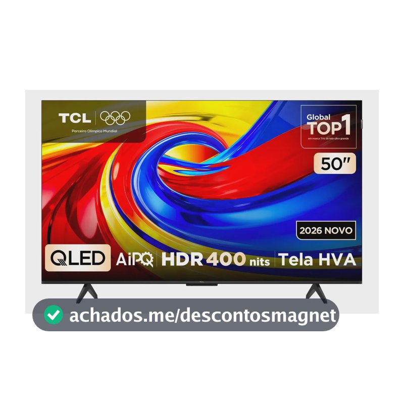 Smart Tv Tcl 50 Polegadas Qled 4k P7l Wifi Bluetooth Google Tv Hdr10+ 60 Hz Aipq 50p7l