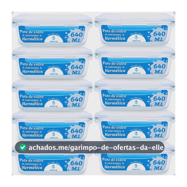 Kit 10 Potes Vidro 640ml Hermético Tampas 4 Travas Cozinha Branco