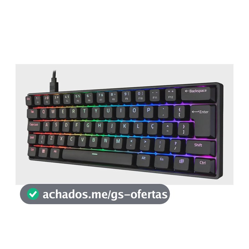 Teclado Mecânico Akko 3061s Preto ABNT2 Switch Rosa RGB