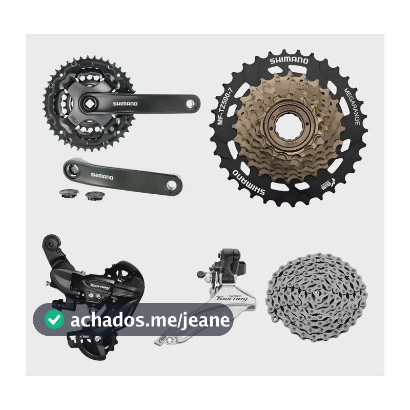 Kit Shimano Tourney 7v Câmbio Pedivela Corrente Relação
