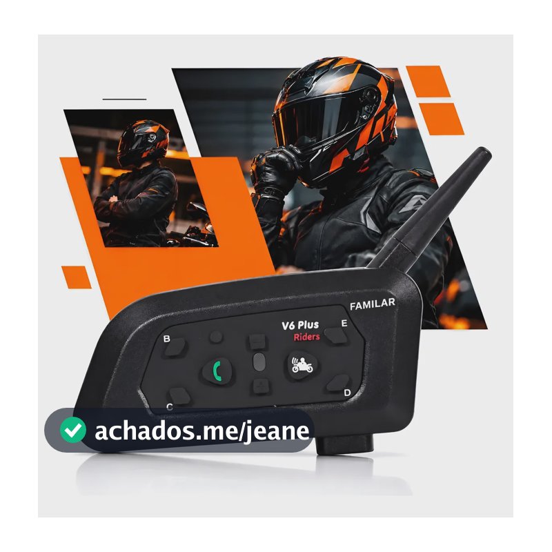 Par Intercomunicador V6 Plus Capacete Comunicador Bluetooth
