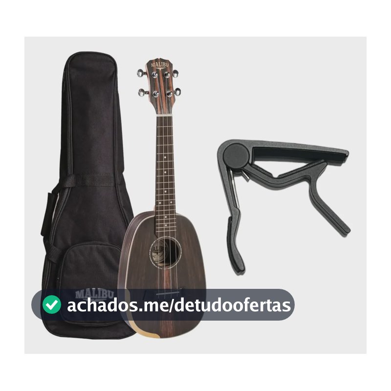 Ukulele Malibu Abacaxi Ébano Concert Acústico + Brinde Marrom-mescla