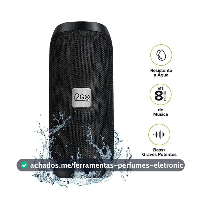 Caixa De Som Bluetooth Essential Sound GO i2GO 10w Rms Resistente à Água e até 8h de Bateria