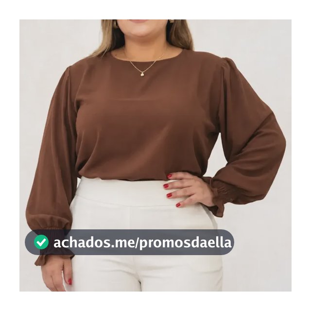 Blusa Feminina Manga Longa Plus Size Alfaiataria Elegante