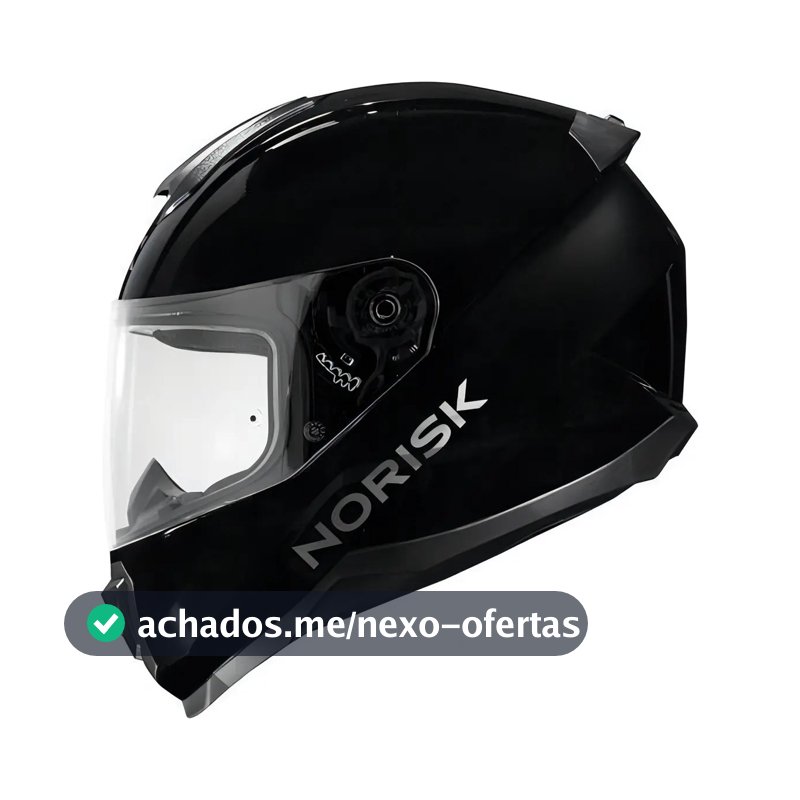 Capacete Moto Norisk Razor Preto Brilho Masculino Feminino Desenho Monocolor Tamanho do capacete 58