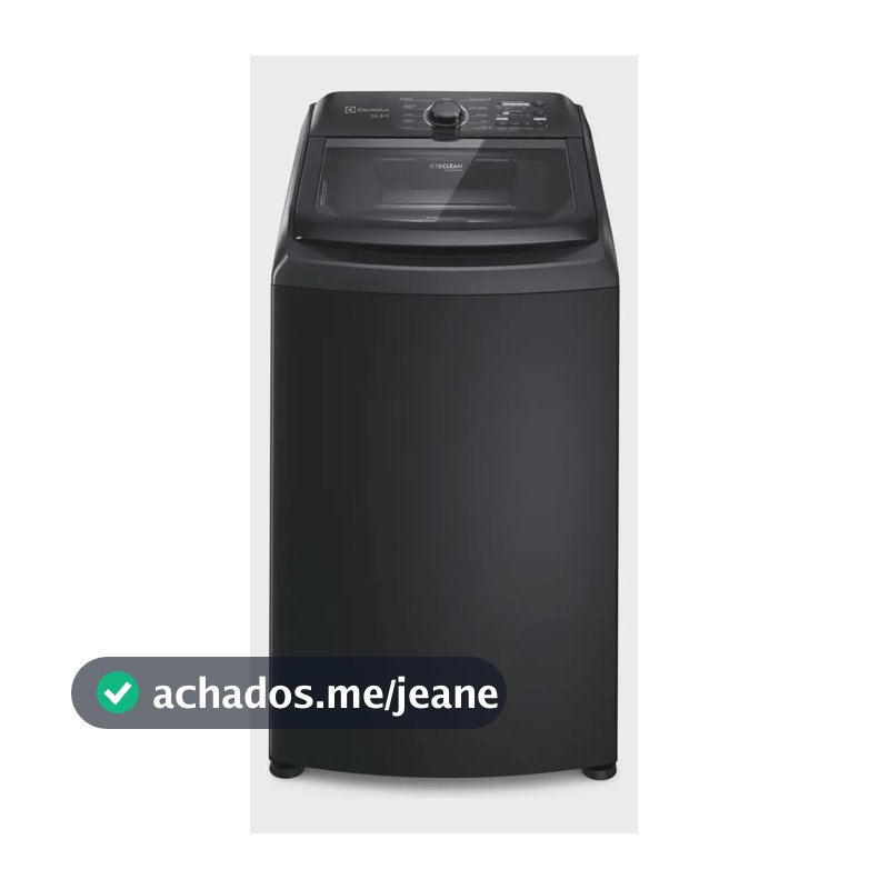 Máquina de Lavar Electrolux 14.5kg Preta Efficient Cesto Inox Jet&Clean e Filtro Fiapos LEP15