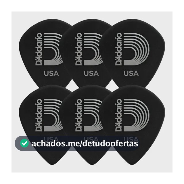 Kit 6 Palhetas Daddario Black Ice Jazz Iii Guitarra Violão