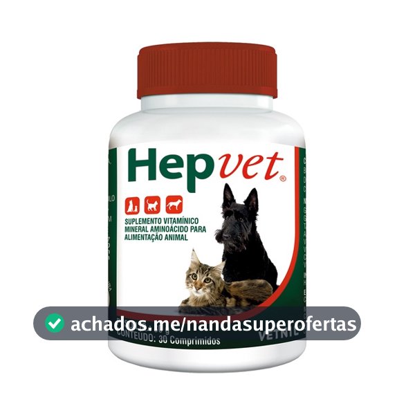 Hepvet Vetnil Vitamínico Para Cães e Gatos Com 30 Comprimidos