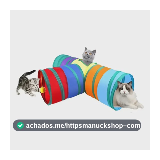 Túnel Labirinto Para Gatos Cães Interativo Dobrável Brinquedo Pet Diâmetro 25cm Forma De T